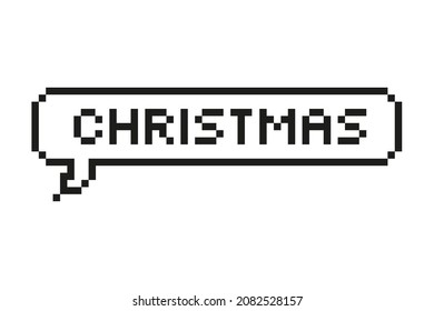 Christmas speech bubble. Vector in pixel design