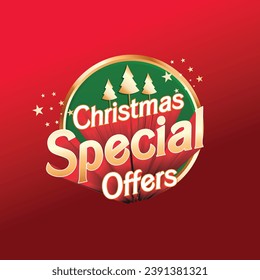 Christmas Speical Offers Promo Logo Label Unit Template Vector