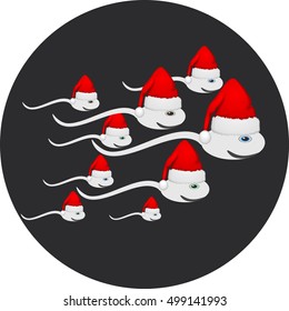 Christmas Sperm. Flat style. Vector illustration.