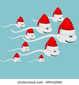 Christmas Sperm. Flat style. Vector illustration.