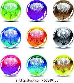 Christmas spheres with snow flake