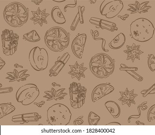 Christmas spices, star anise, apple