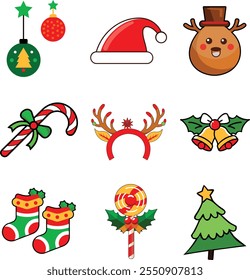 Christmas Spirit Bundle: Festive Headbands, bell, lollipop, sock and Lights