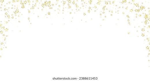 Christmas spirit. Scattered falling stars. Festive christmas confetty overlay template. Festive stars vector illustration on white background.