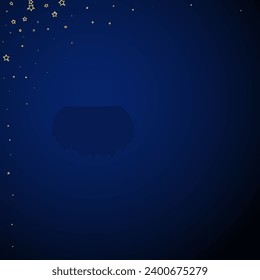 Christmas spirit. Scattered falling stars. Festive christmas confetty overlay template. Festive stars vector illustration on dark blue background.