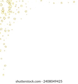 Christmas spirit. Scattered falling stars. Festive christmas confetty overlay template. Festive stars vector illustration on white background.