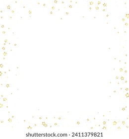 Christmas spirit. Scattered falling stars. Festive christmas confetty overlay template. Festive stars vector illustration on white background.