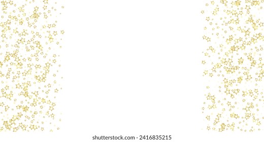 Christmas spirit. Scattered falling stars. Festive christmas confetty overlay template. Festive stars vector illustration on white background.