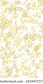 Christmas spirit. Scattered falling stars. Festive christmas confetty overlay template. Festive stars vector illustration on white background.