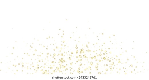 Christmas spirit. Scattered falling stars. Festive christmas confetty overlay template. Festive stars vector illustration on white background.