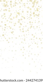 Christmas spirit. Scattered falling stars. Festive christmas confetty overlay template. Festive stars vector illustration on white background.