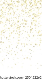 Christmas spirit. Scattered falling stars. Festive christmas confetty overlay template. Festive stars vector illustration on white background.