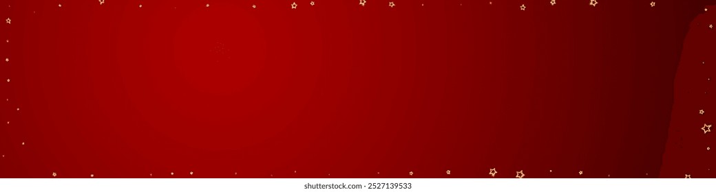 Christmas spirit. Scattered falling stars. Festive christmas confetty overlay template. Festive stars vector illustration on red background.