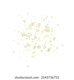 Kerstsfeer. Verspreide vallende sterren. Feestelijke kerst confetty overlay sjabloon. Feestelijke sterren vectorillustratie op witte achtergrond.