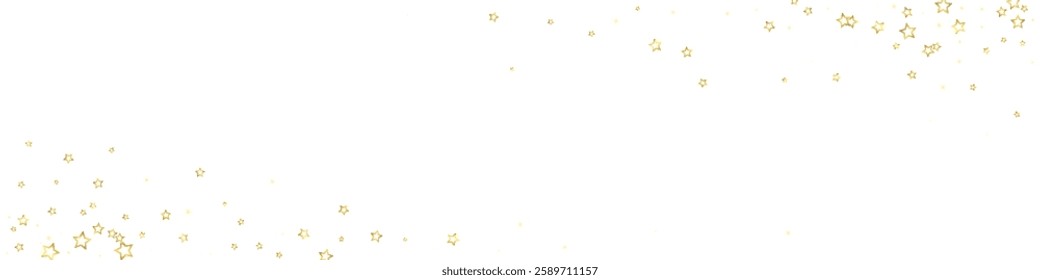 Christmas spirit. Scattered falling stars. Festive christmas confetty overlay template. Festive stars vector illustration on white background.