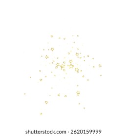 Christmas spirit. Scattered falling stars. Festive christmas confetty overlay template. Festive stars vector illustration on white background.