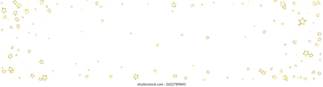 Christmas spirit. Scattered falling stars. Festive christmas confetty overlay template. Festive stars vector illustration on white background.
