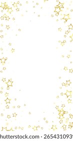 Espírito de Natal. Espalhadas estrelas caindo. Modelo de sobreposição de confetty de Natal festivo. Ilustração vetorial de estrelas festivas sobre fundo branco.