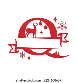 Christmas Split Font Single Alphabet Vector Illustration