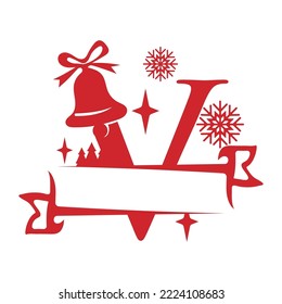 Ilustración de vectores de vectores de alfabeto único de tipo Split de Navidad