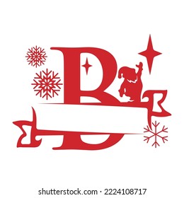 Ilustración de vectores de vectores de alfabeto único de tipo Split de Navidad