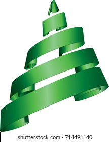 Christmas spruce from ribbons