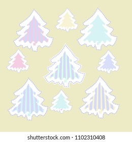  Christmas Spruce stripe , dashed lines, tags,  pattern . 