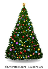 Christmas spruce tree isolated on white background graphic vector