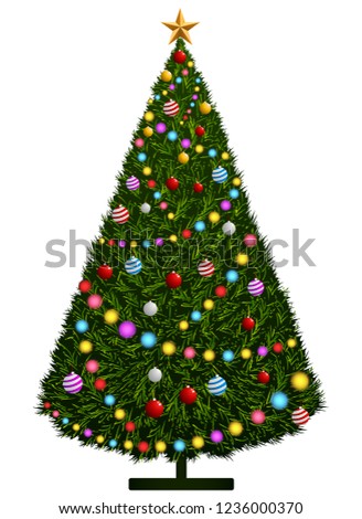 Christmas spruce tree isolated on white background graphic vector