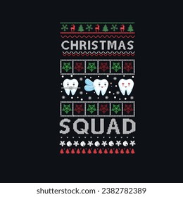 christmas squad, dentist christmas t shirt design free vector, merry christmas ,Dentist by Day, Santa's Helper by Night