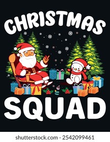 Christmas squad t shirt design vector illustration