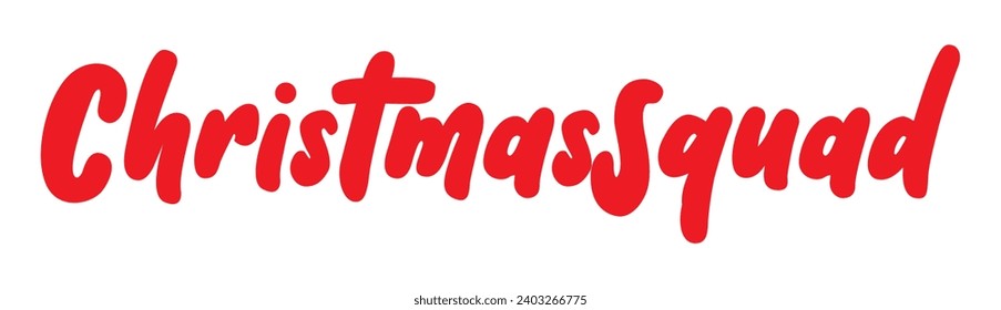 Texto del escuadrón de Navidad sobre fondo blanco.
