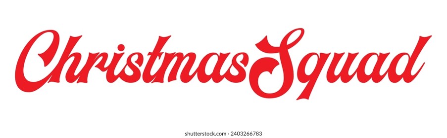 Texto del escuadrón de Navidad sobre fondo blanco.