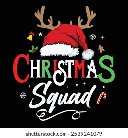 Christmas Squad T-shirt design, this is for you. you will get high-quality EPS files. You can use your all websites.