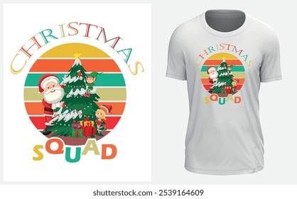 Christmas squad T-shirt isolated on white background