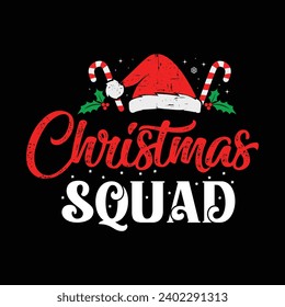 Christmas Squad Typography Shirt, Funny Christmas, Christmas Tree, Funny Christmas Shirt Print Template