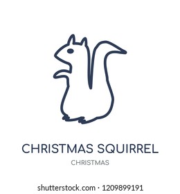 christmas Squirrel icon. christmas Squirrel linear symbol design from Christmas collection. Simple outline element vector illustration on white background.