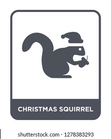 christmas squirrel icon vector on white background, christmas squirrel trendy filled icons from Christmas collection, christmas squirrel vector illustration