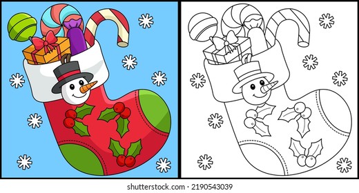 Christmas Stacking Coloring Page Illustration