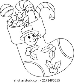 Christmas Stacking Isolated Coloring Page for Kids