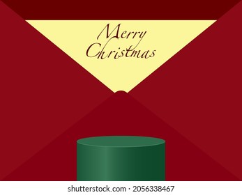 Christmas Stage background product scene and geometric platform. Stage background vector 3d rendering with podium. stage to show cosmetic products. Stage showcase on pedestal modern 3d studio platform