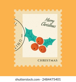 Christmas Stam Graphic Vector Element