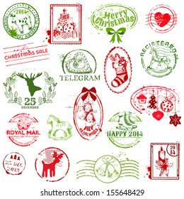 Christmas Stamp Collection -  for design, scrapbook, invitation - in vector