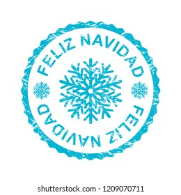 Christmas stamp. Christmas label. Feliz Navidad. Print fot t-shirt. Print for postcard. 