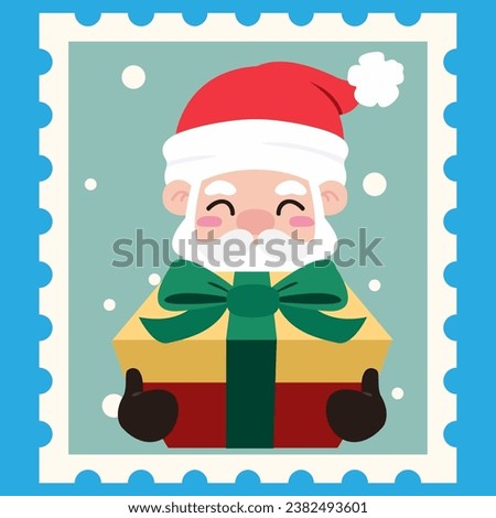 christmas stamp with santa claus