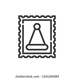 Christmas stamp vector icon 