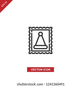 Christmas stamp vector icon 