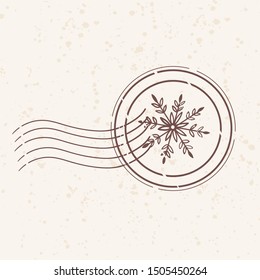 Christmas stamp vector for letter. 