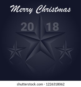 Christmas star 3D  Blue in elegant Style