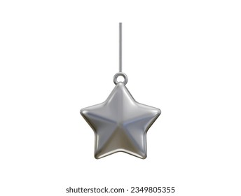 christmas star 3d rendering isolated on transparent background